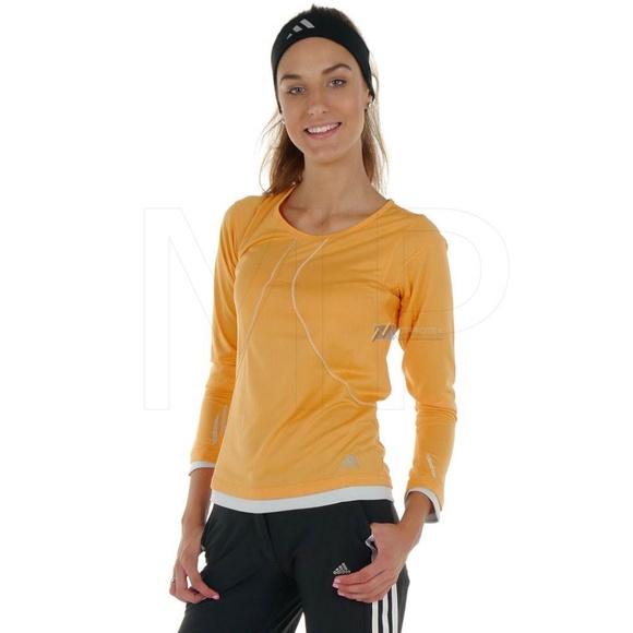 adidas Tops - Adidas Response Yellow Athletic Long Sleeve Shirt